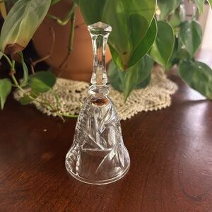 Vintage 1970’s Hand Cut Petite Clear Crystal Bell